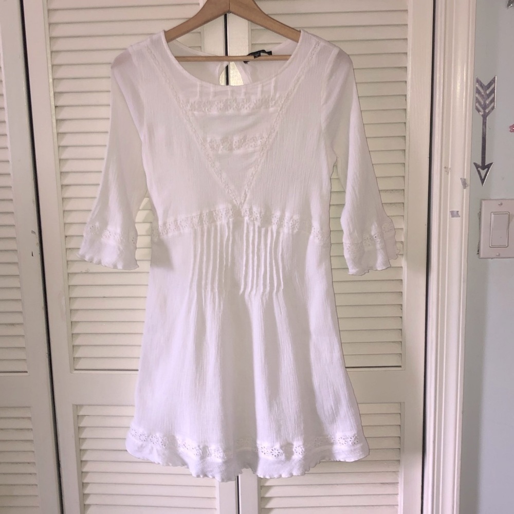 Sanctuary Crochet Mini dress flare sleeve Small